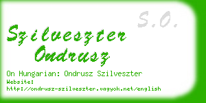 szilveszter ondrusz business card